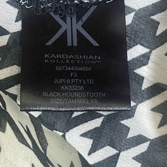 Kardashian Kollection Black White Houndstooth Sheer Dress XS - Picture 8 of 10